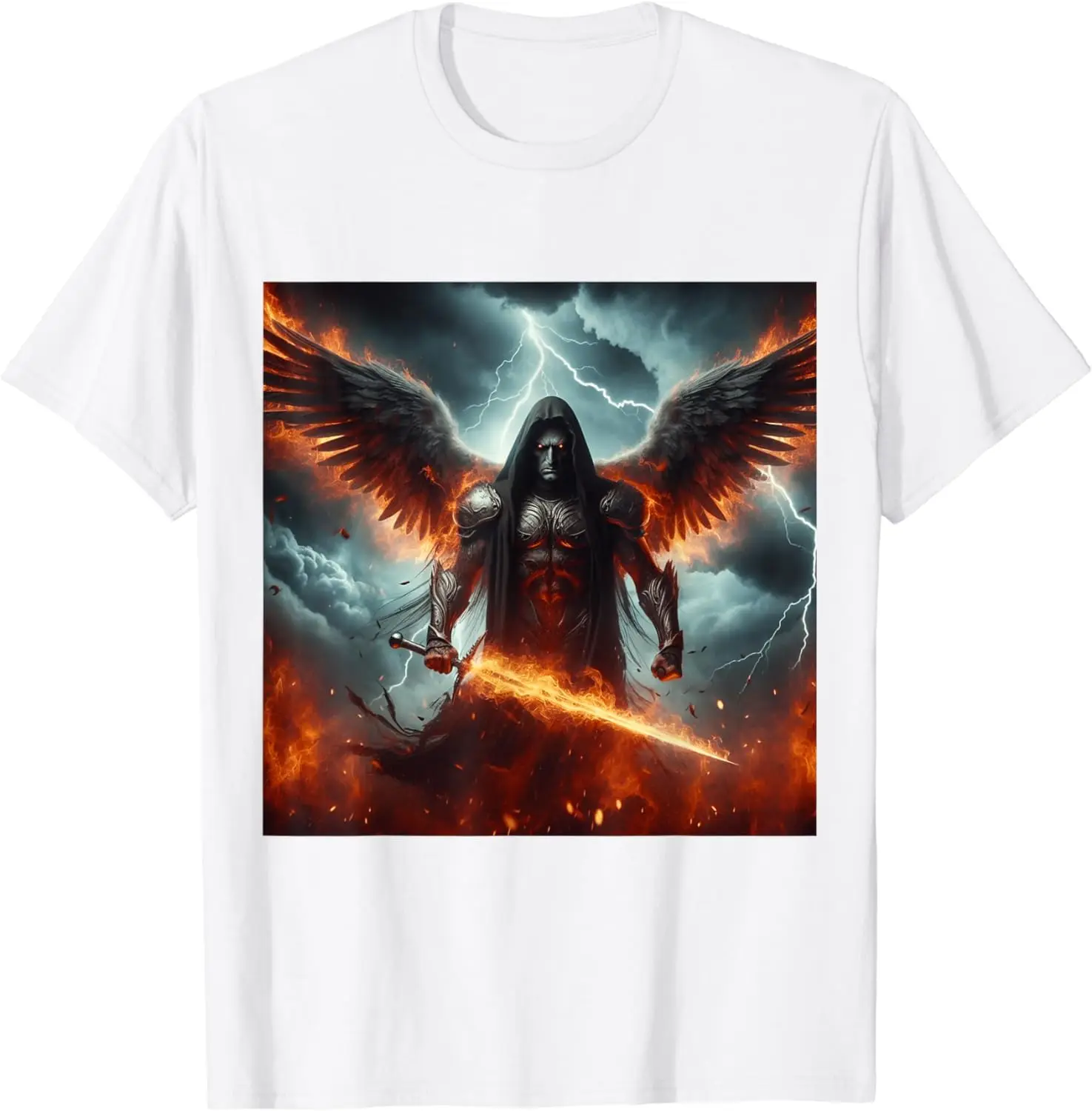 Archangel Azrael Religious Fantasy Christian Angel Graphic T-Shirt Unisex T-shirts For Men Women Summer Tees Cotton Luxury Brand