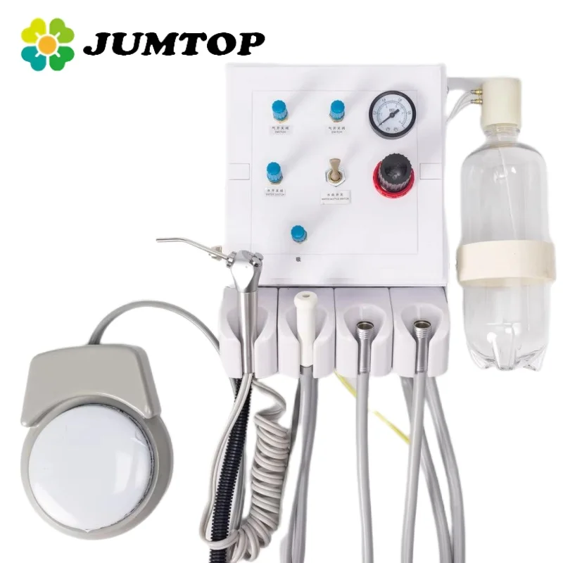 JUMTOP Dental Turbine Unit with Saliva Suction Tube 3 Way Syringe Handpiece Work With Air Compressor