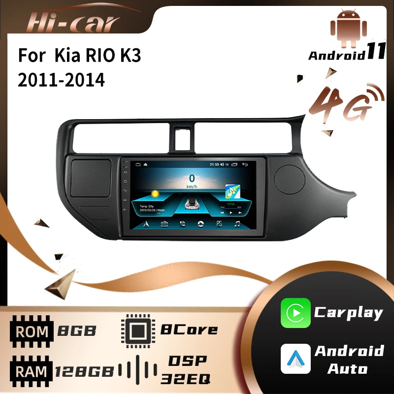 

Автомагнитола 2 Din для Kia RIO K3 2011-2014, автомобильное радио, стерео, 4G LET, Wi-Fi, Carplay, GPS-навигация, мультимедийный видеоплеер, головное устройство