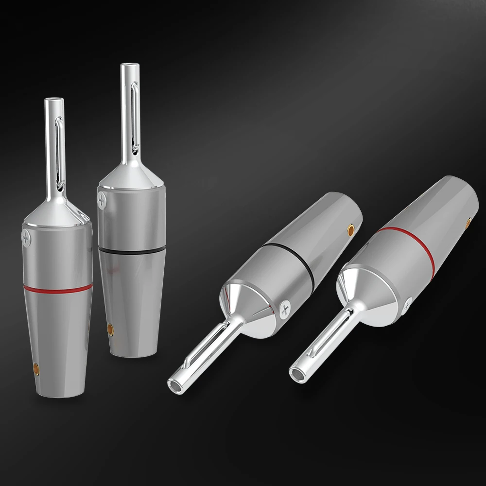 Monosaudio B802 штекер RCA из чистой меди, позолоченный/родиевый разъем типа «банан» для акустического кабеля громкоговорителя