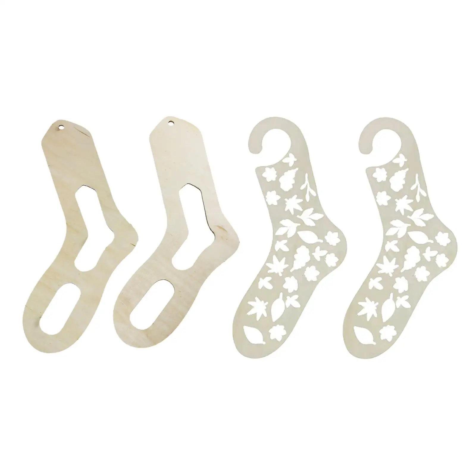 1 Pair Wooden Sock Blocker Stocking Display Handmade Hand Knitting Mold Tool view 5