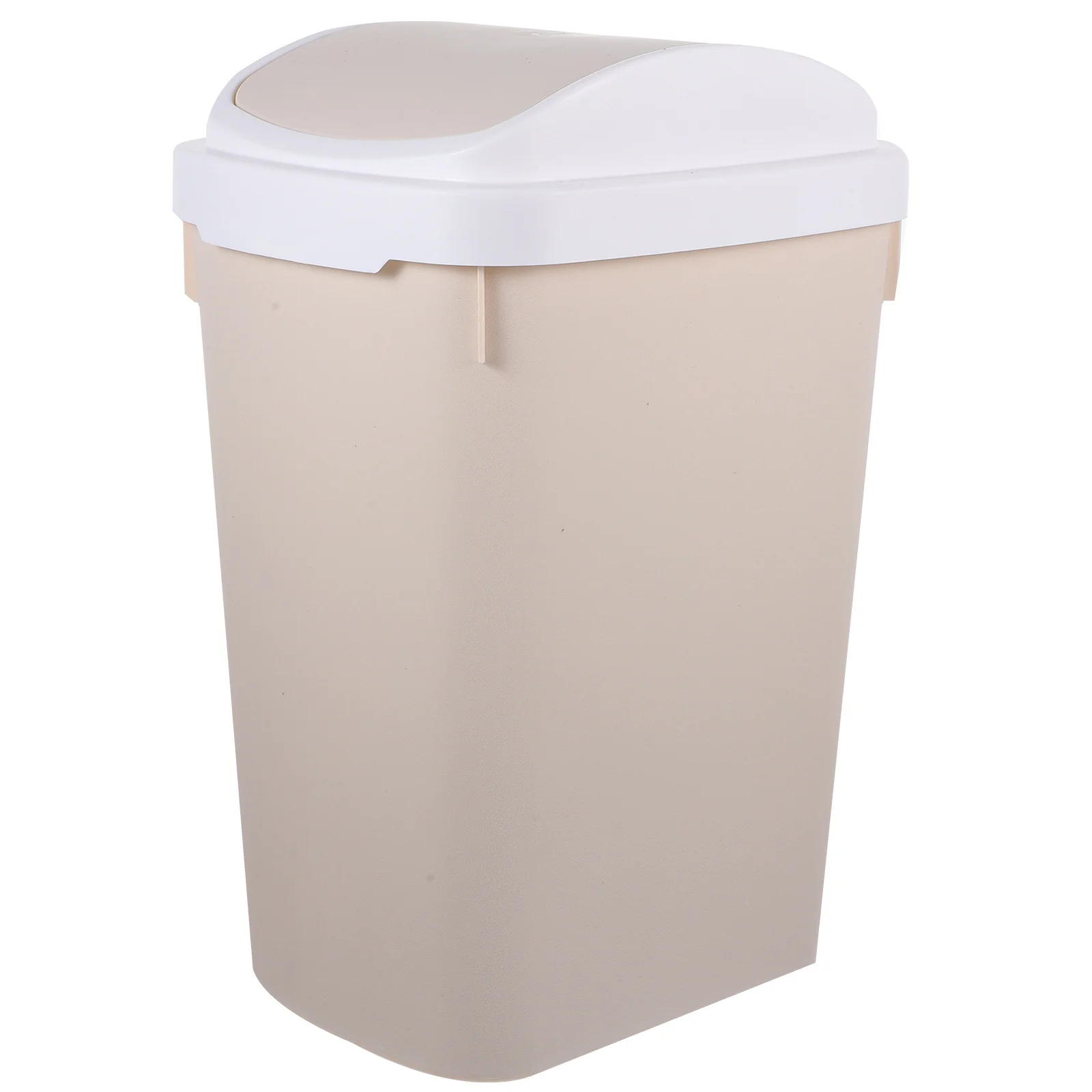 

Bathroom Wastebasket Household Flip Trash Can Small Garbage Bin Beige Cans for Kitchen