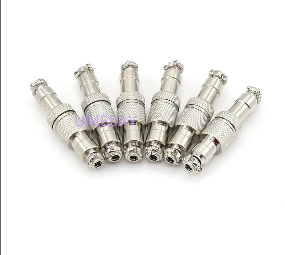5pcs / Aviation plug GX12 docking aviation plug socket, 2-core, 3-core, 4-core, 5-core, 6-core, 7-core, 12mm