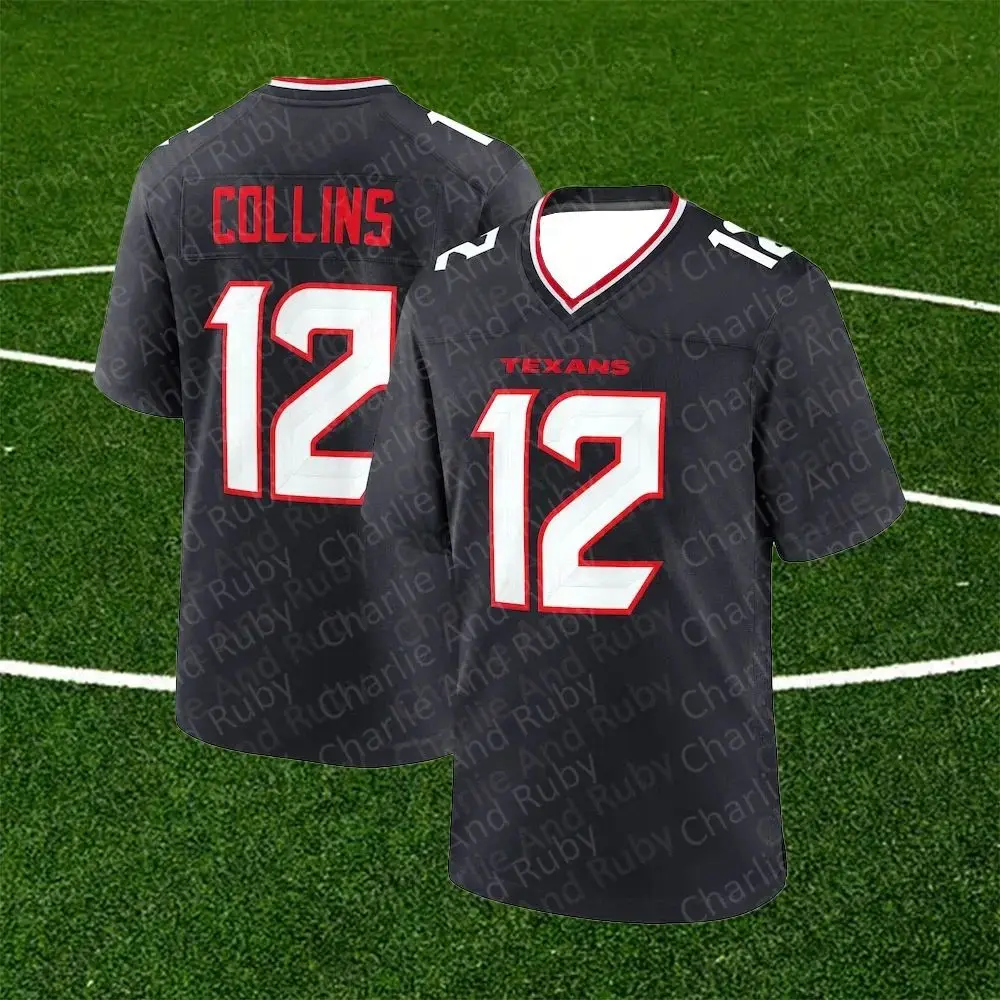 Jersey No.1-3-15 Stefon Diggs Tank Dell Nico Collins Houston Texans Jersey Black Trend Fashion Clothing Short-Sleeve Tops