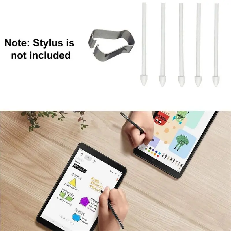 15X Touch Stylus S Pen Tips Nibs+ Pen Clip For Tab S7 S7+/S6 Lite/Note10/Note20 Universal Stylus Tip White