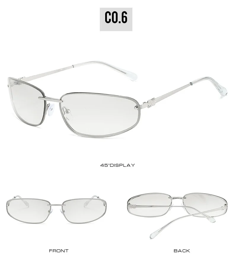 Neue Y2K-Sonnenbrille für Damen und Herren, Vintage-Legierung, kleine quadratische Hip-Hop-Sonnenbrille, Damen-Silber-Spiegelgläser, sexy Shades, Fahrbrille – Detail 12