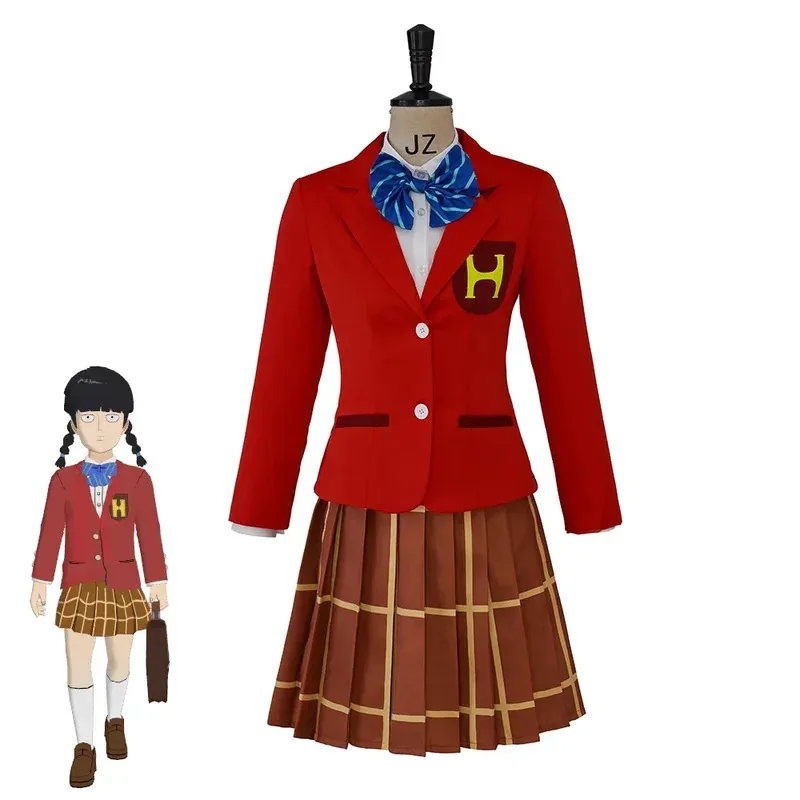 2025 Mob Psycho 100 Arataka Reigen disfraz de Cosplay colegiala para mujeres uniforme rojo traje de escenario fiesta de Halloween Outfift 2025x;8's