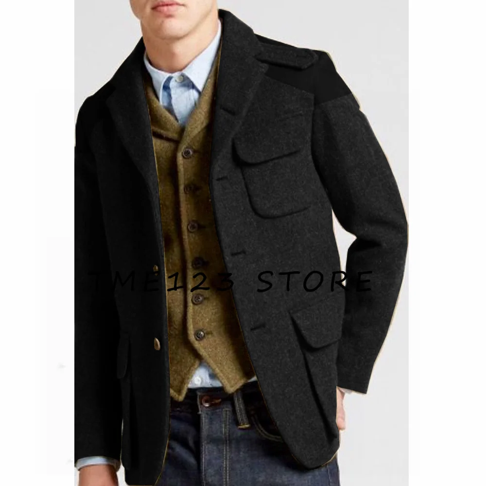 Cappotto di lana da uomo Business Casual French Street monopetto abbigliamento invernale da uomo Trench da uomo coreano inverno esterno