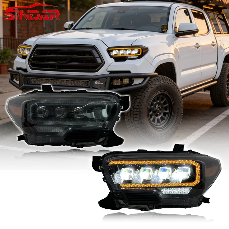 4 Projector LED Headlight Assembly For Toyota Tacoma 3rd Gen 2016-2023 N300