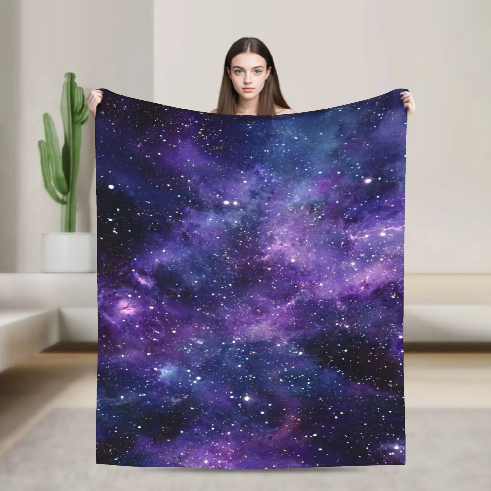 Soft Blanket Travel Office Astrology Zodiac Moon and Stars Bedding Throws Flannel Bedspread For Couch Chair Sofa Bed Cover