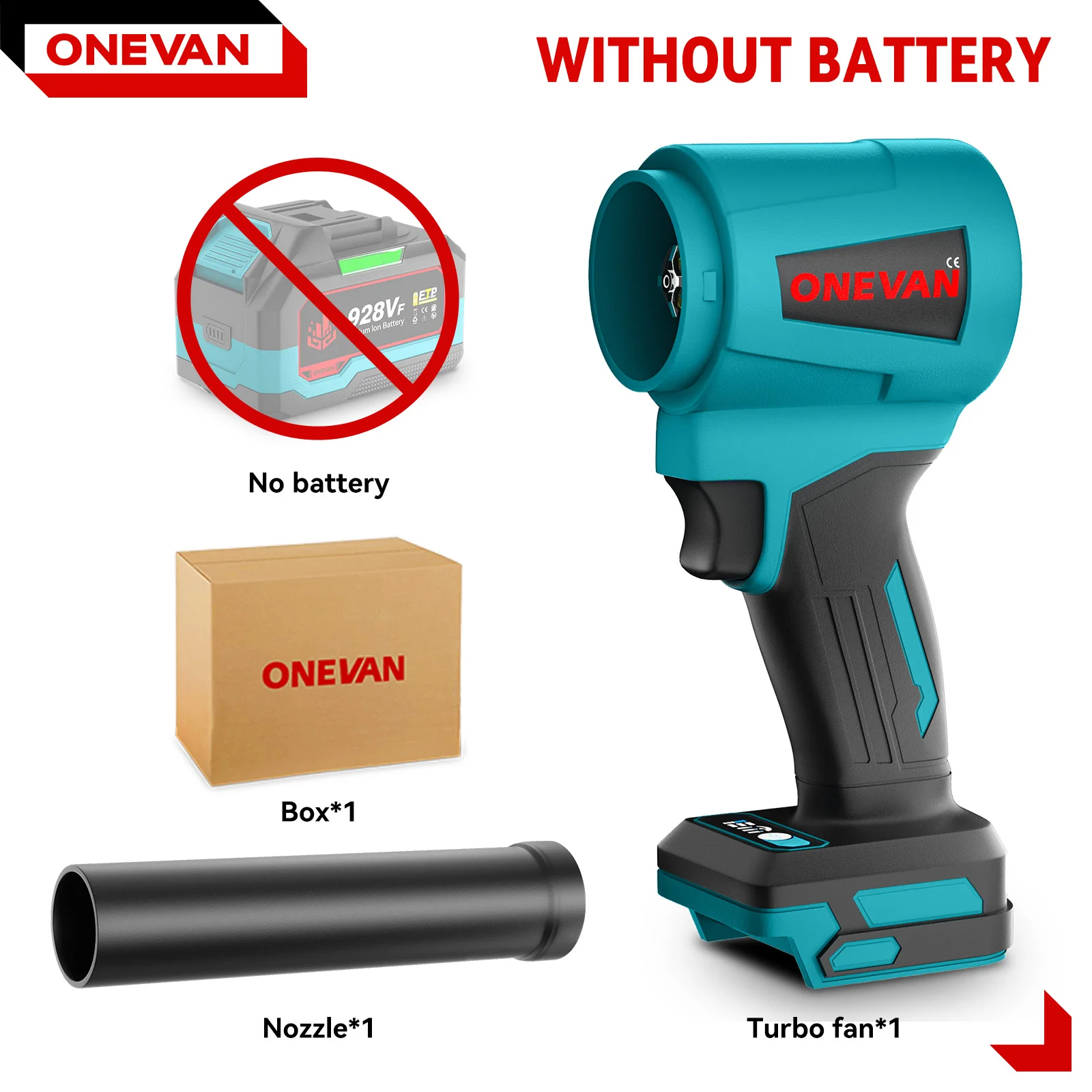 Borstelloze Elektrische Turbo Blower 300000 RPM Jet Fan 400 M/S Handheld Blad Stof Auto Droger Blazen Tool Voor Makita 18 V Batterij Pin