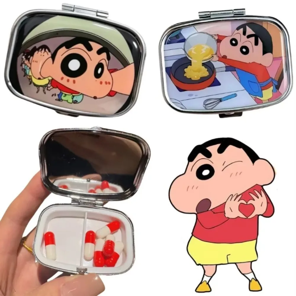 Crayon Shin-chan Mini Sealed Metal Tin Box Moisture Proof Pocket Candy Pill Travel Storage Container for Anime Fans