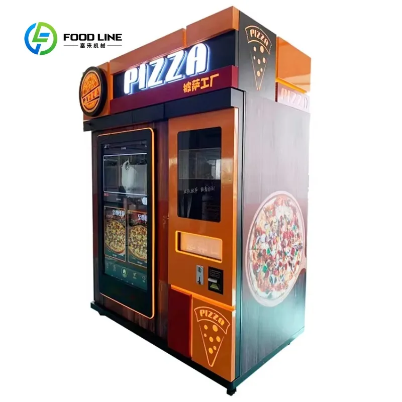 Freshly made pizza vending machine 24 hour maker low price rotary oven 2024 hot fully automatic pizza machine roti maker