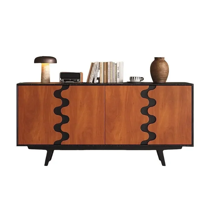 

French retro solid wood dining side cabinet, living room home storage locker, furniture, antique foyer, entrance cabinet