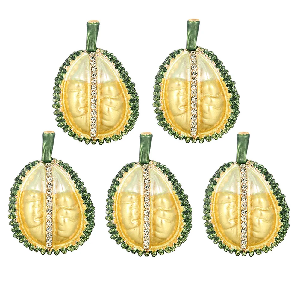 

Durian Brooch Alloy Fruit Corsage Badge Decor Green Lightweight Durable Fashion Party Festival Daily Wear Cute Set Gift