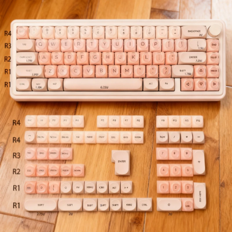 

HOA Foundation Mechanical Keyboard Keycaps Pink/Blue/Green PBT+PC Cute Ball Cap For Women Gaming Office Custom Typing Peripheral