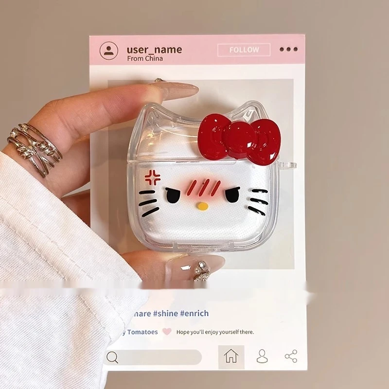 Sanri KT Cat Compatible Wireless Bluetooth Earphone Protective Sleeve Case For New 4th Gen AirPods3 And 2nd Gen AirPodsPro2 pro3