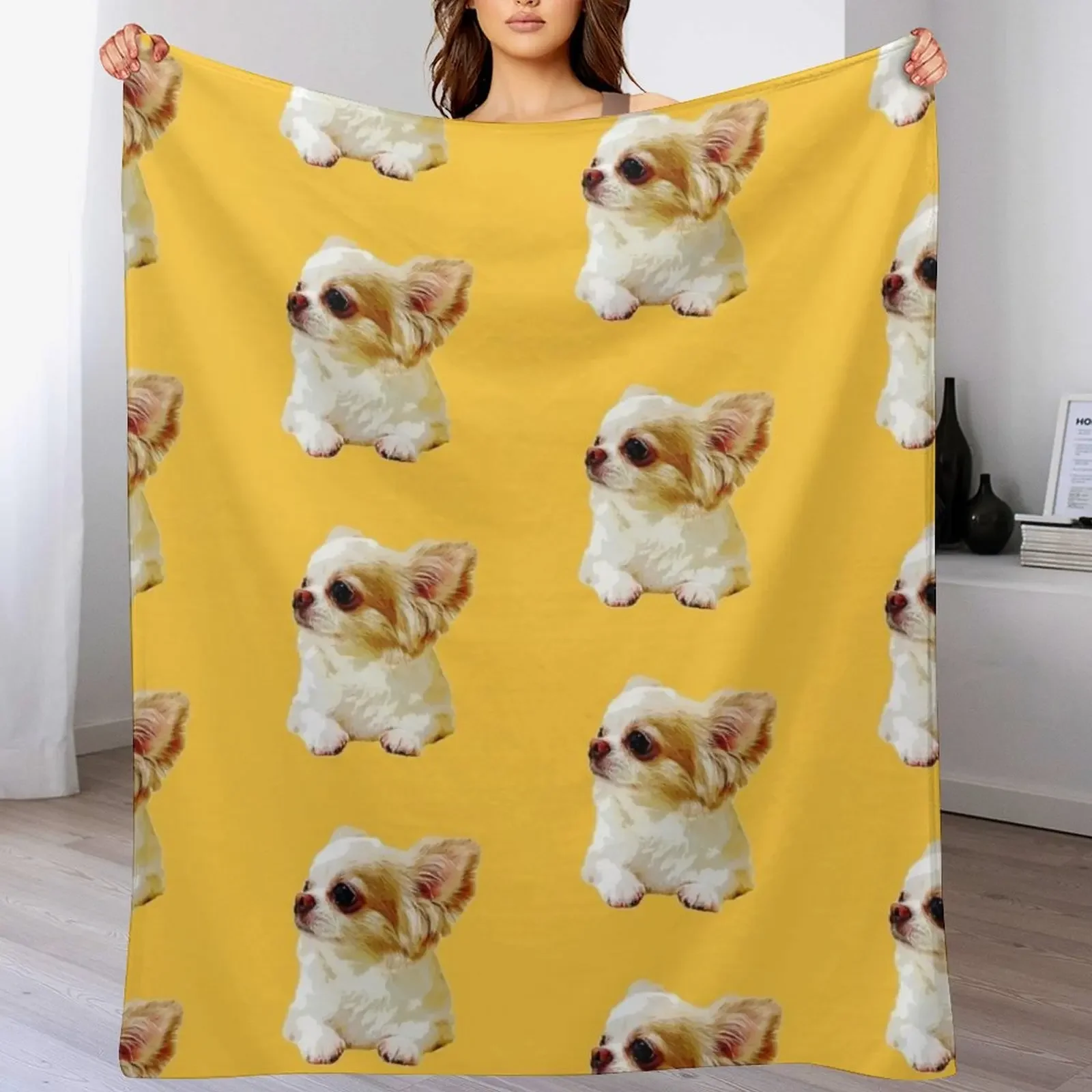 

Chihuahua Puppy Dog Throw Blanket Fashion Sofas Blankets Sofas Of Decoration Soft Blankets