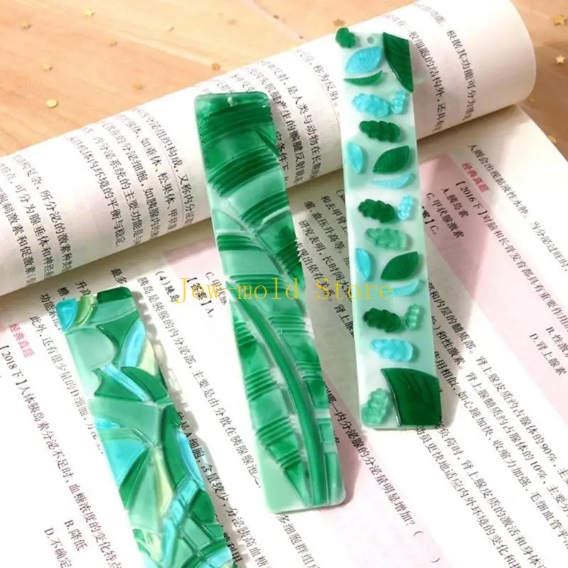 

C71B Leaves Flower Loofmark Силиконовая плесень прямоугольник закладка эпоксидная смоляная форма