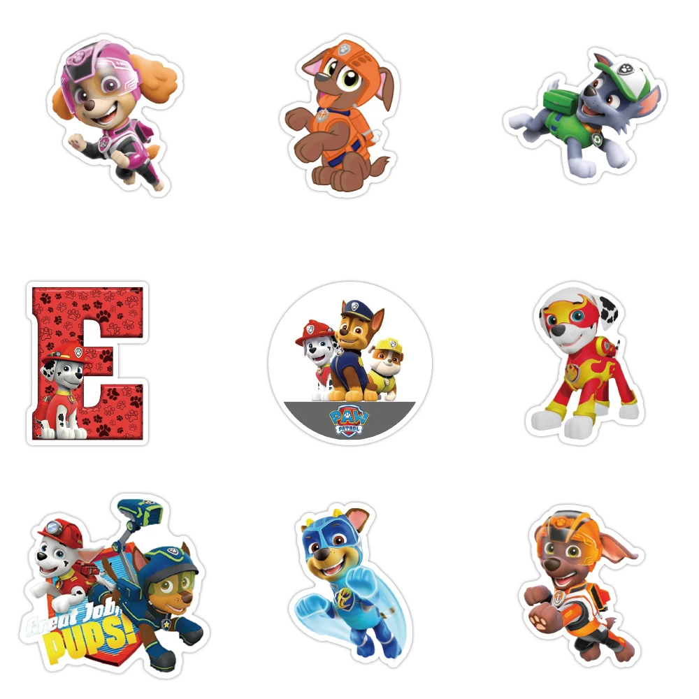 10/30/50/100pcs PAW Patrol Ryder Chase Rubble Marshall Stickers for Kids Waterproof Graffiti Bike Laptop Cute Cartoon Decals Toy