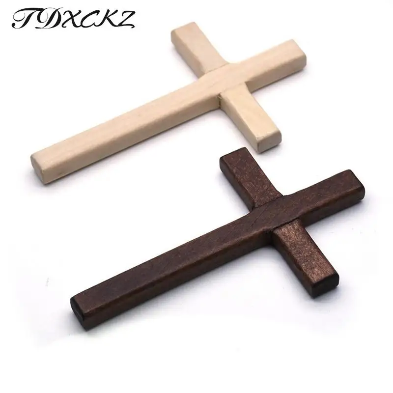 1pcs  Christian Wooden Cross Hanging Wall Large Long Crucifix Two Color 12cm