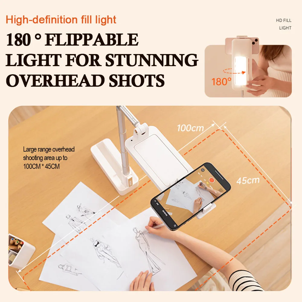 멀티 앵글 회전식 라이브 방송 전화 스탠드 내마모성 접이식 Selfie 스틱 스마트 폰용 데스크탑 전화 홀더