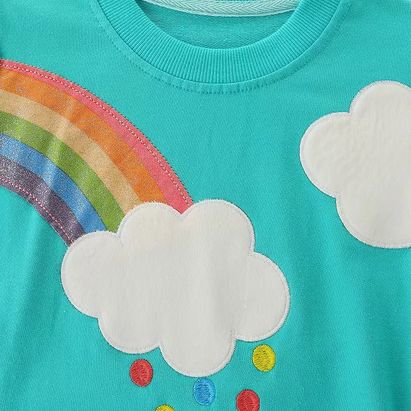 Little maven Herbst Baby Mädchen Oberteile Cartoon Regenbogen Sweatshirt Baumwoll-Hoodie Kinder Frühling Freizeitkleidung für Kinder von 2 bis 7 Jahren – Detail 5