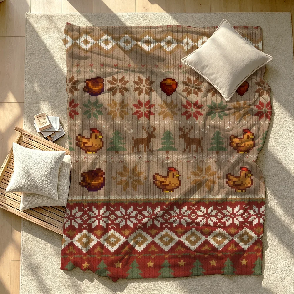 Game S-Stardew V-Valley Blanket Soft Warm And Thick Perfect For Bedroom Living Room Bed Sofa Camping Picnic Office Gift