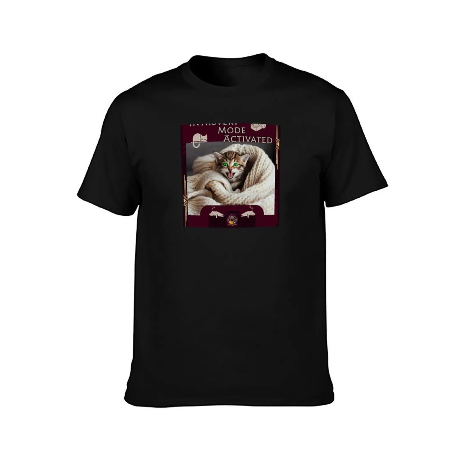 Introvert Mode Activated T-Shirt, Summer Casual Cotton Tee, Oversized Streetwear Tops, Vintage Graphic Print, Unisex Men Women