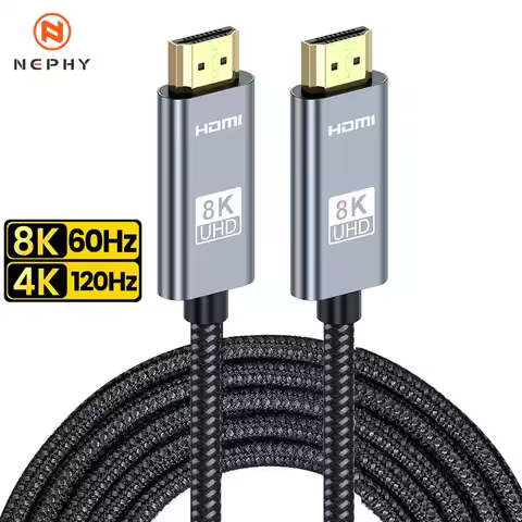 8K HDMI 2.1 Cable 4K 165HZ 144HZ 120HZ High Definition Video Cable 48Gbps HDTV 2.0 eARC HDR for TV Box PS5/4 Long Wire 1m 3m 5m
