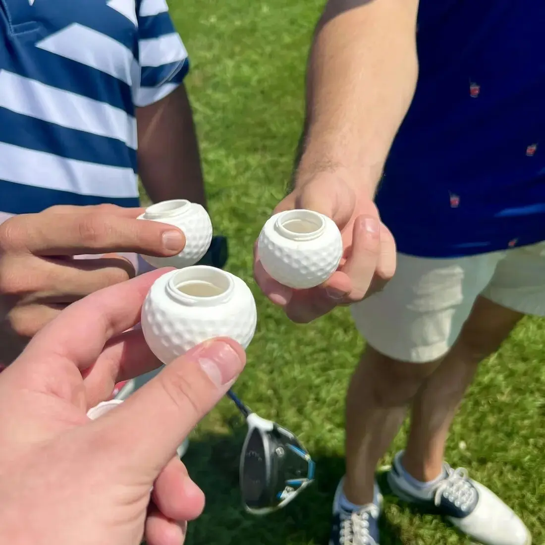 Vaso de chupito en forma de pelota de Golf, vaso de vino reutilizable lavable, vaso de chupito de plástico con tapa, gran Idea de regalo, 1/3 Uds.