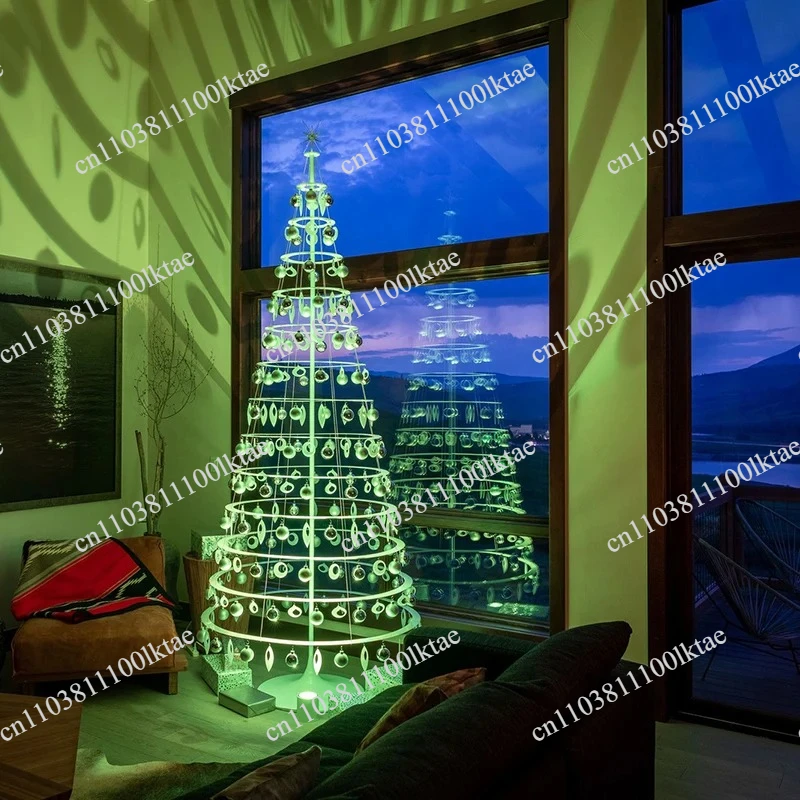 2025 Crystal LED Rotating Christmas Tree Sparkling Party Holiday Decor Glamorous New Year Christmas Trees Ins Home Styling Prop