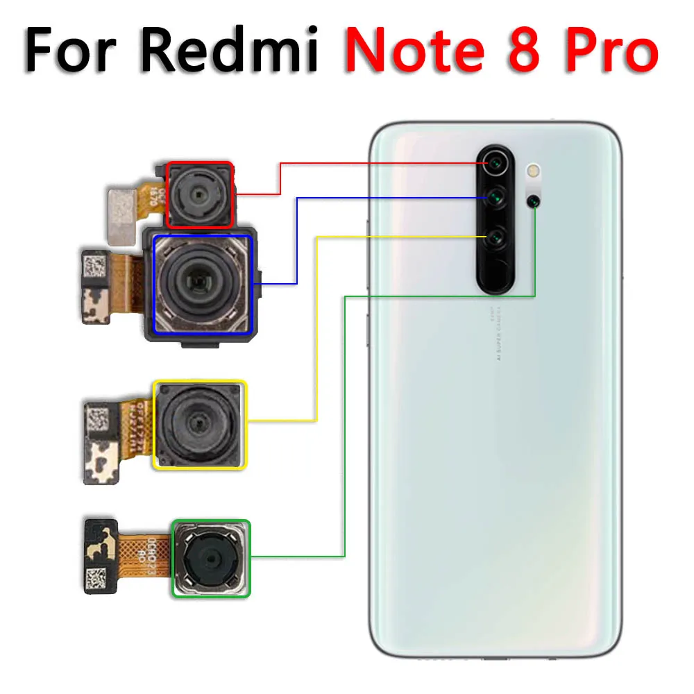 

Задняя камера Aiinant для Xiaomi Redmi Note 8 8A Note8 Pro Plus, маленькая передняя макрообразная глубина, широкая основная большая задняя камера, гибкий кабель