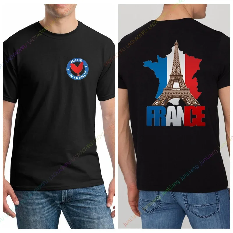 

Футболки с флагом Франции и принтом букв, французский летний стиль, модные забавные футболки с изображением патриотизма, 100% хлопок, унисекс, двусторонняя печать