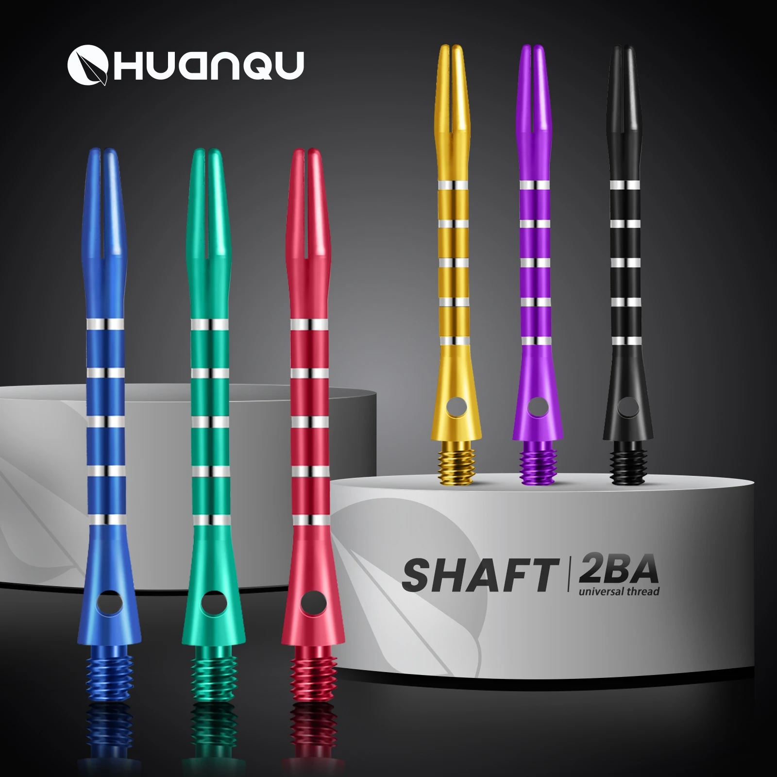 

Набор из шести алюминиевых шафтов Huanqu, стандартная резьба 2Ba, общая длина 51 мм, доступны разные цвета, запасные части для шафтов для дартса, подходят для соревнований и тренировок по дартсу.