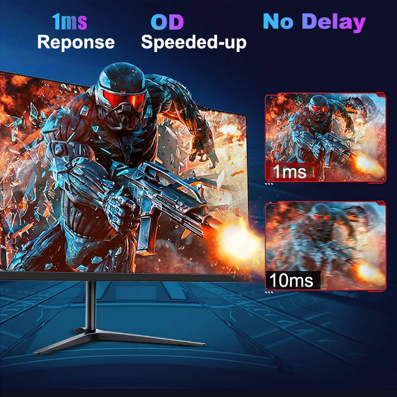 FYHXele 27inch Monitor FHD IPS Flat Gaming Display 165Hz 1ms Response Support Adaptive-Sync Free-Sync 100%sRGB With HDMI DP USB