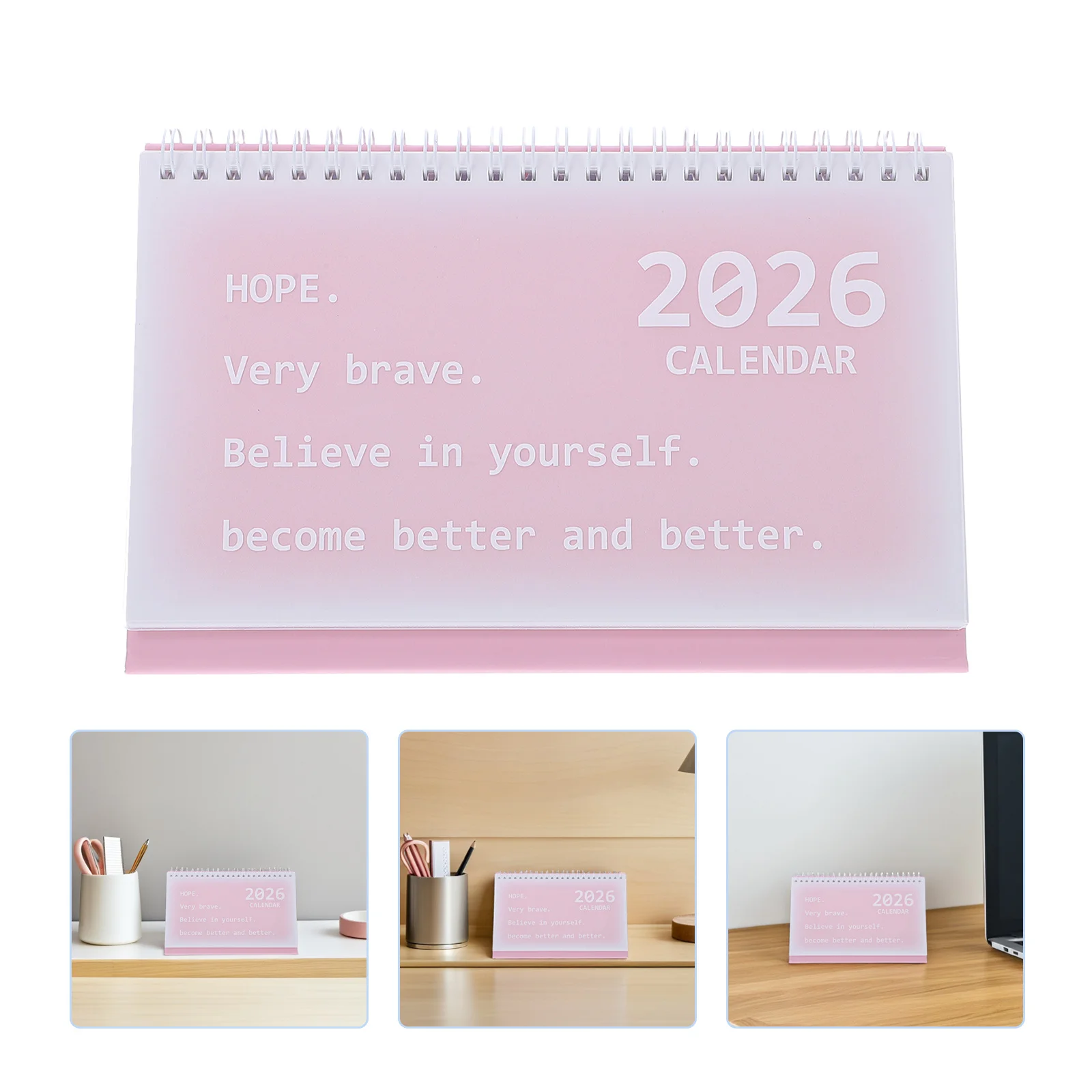 

Compact Coil Desk Calendar 2026 Year Standing Flip Planner Thick Paper Quality for Efficient Time Management Desk Calendar