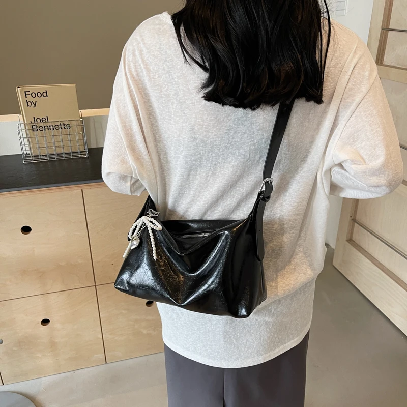 LEFTSIDE Y2K Belt Design Pu Leather Underarm Bags for Women 2024 Trend Fashion Shoulder Bag Lady New Handbags Crossbody Bag