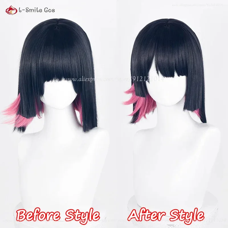 

ZZZ Ellen Joe Косплей Парик 33 см Короткий Черный Синий Розовый Парик Косплей Аниме Парики Термостойкие Синтетические Волосы Костюмы Парик Для Женщин