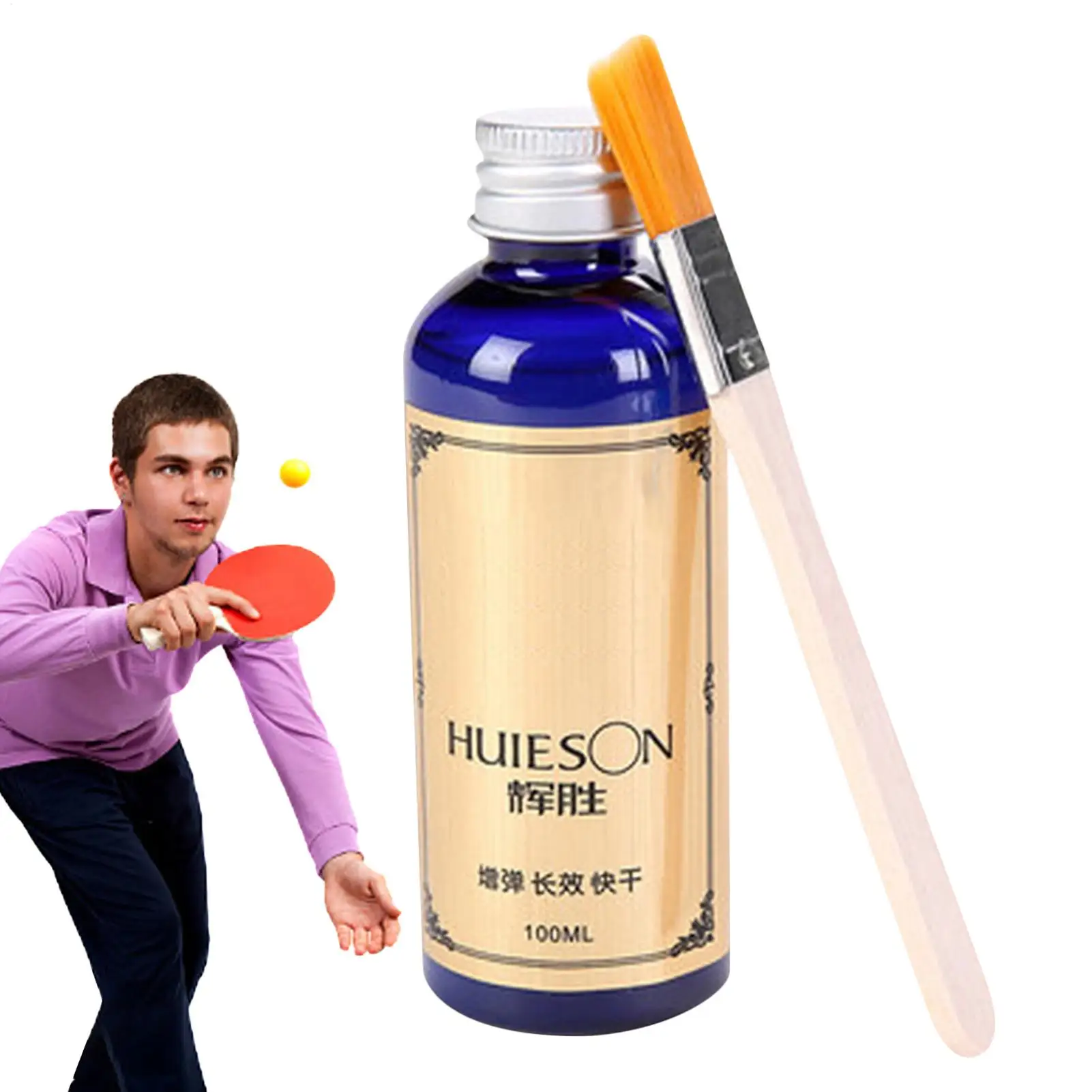 PingPong Racket Table Rubber Tennis Glue 100 Ml Super Liquid Speed With Special Brush Professional Table Tennis Liquid view 2