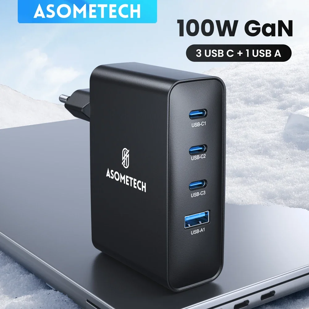 

100W GaN Charger 4 in 1 PD QC Quick Charge 4.0 3.0 Type C Fast Charger USB C Phone Charger For iPhone 15 14 13 Macbook Samsung