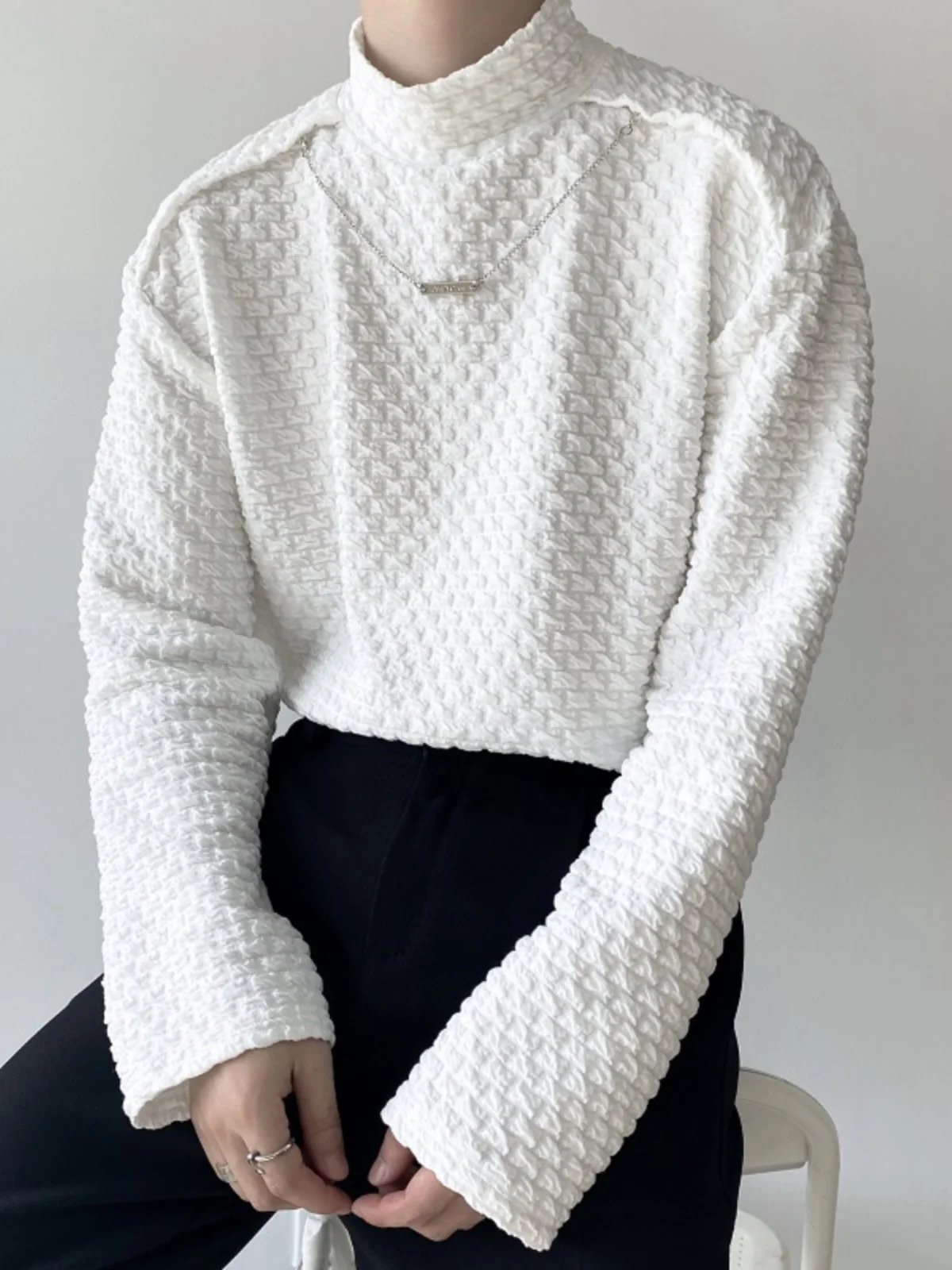 

Мужская удлиненная толстовка на осень-зиму, повседневная, свободного кроя, с 3D-текстурой, молодежная, универсальная для всех сезонов