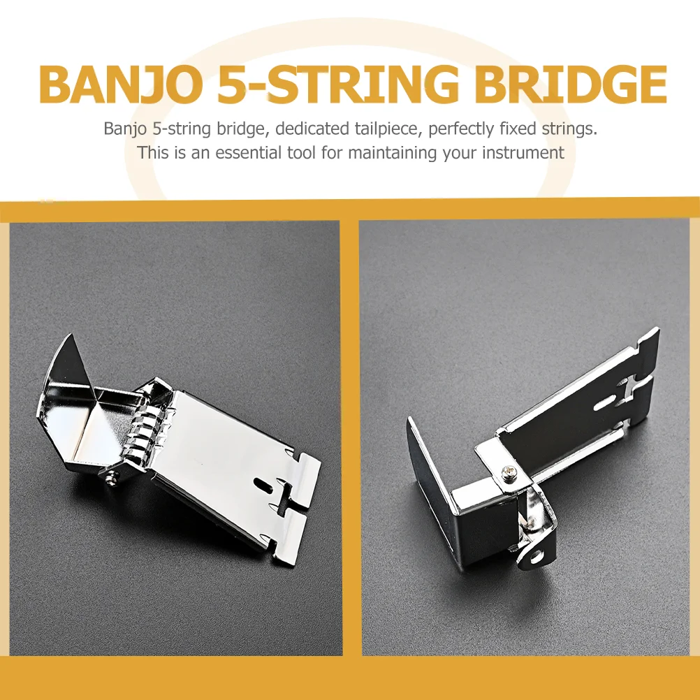 Banjo Strings Metal Guitar Tailpiece Bridge Premium Musical Instrument Parts for 5-String Triangle Replacement