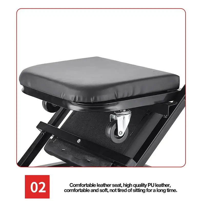 Folding Car Repair Stool Auto Maintenance Work Bench Chair Bed Auto Workshop Bench Wheels Roller Car Creeper Seat Roller Seat