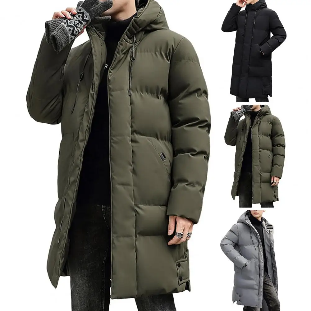  معطف قطني بقلنسوة للطقس البارد معطف قطني بياقة عالية ودفء شتوي للرجال سترات بقلنسوة معطف منتفخ خارجي #5