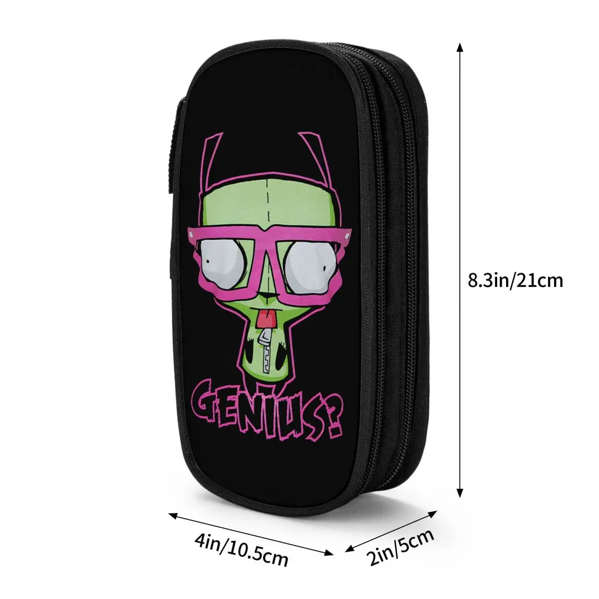 Imagem -06 - Kawaii Invader Zipper Lápis Case Estudante Caneta Bolsas Zipper Pouch Grande Capacidade Zim Moda Fit para Estudantes