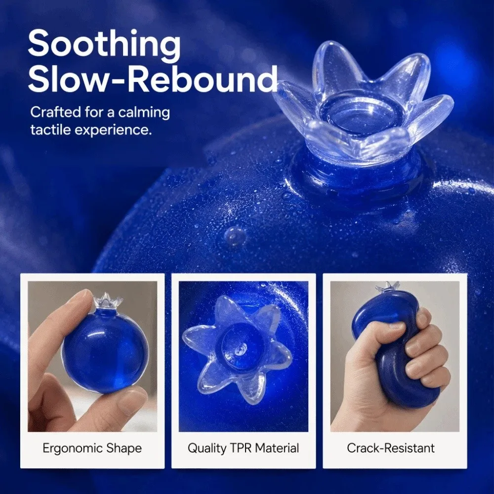 Kneading Creative Blueberry Squeezed Super Soft 7.5cm Slow Rebound Fidget Comfortable Funny Blueberry Pinch Home Decoration