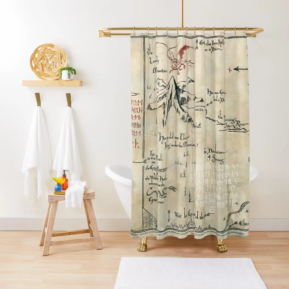 

Map of Middle Earth Shower Curtain For Bathroom Anime Shower Bathtub Curtain