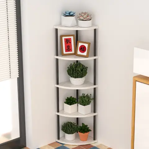 코너 플라워 랙 가정용 거실 코너 삼각형 수납 랙