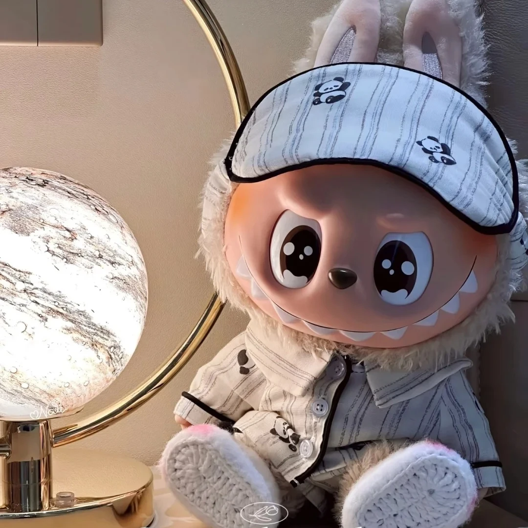 

38cm Zimomo Doll Clothes, Labubu Panda Pajamas & Overalls, Cute Casual Style Creative Dressing Outfits